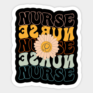 Retro Groovy Nurse Life For Women Nursing For Nurses Week Sticker